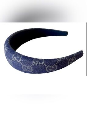 New! Gucci Danny Blue Canvas  Headband